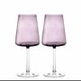 Crystal ware - Vida Slate Colored Wine Glasses with Bride and Groom's Names - 2 Pieces 400ml - PEKALLA CRISTAL GLASS