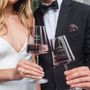 Crystal ware - Vida Slate Colored Wine Glasses with Bride and Groom's Names - 2 Pieces 400ml - PEKALLA CRISTAL GLASS