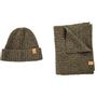 Scarves - JEFF & JACK wool scarf and hat duo in mottled green - MONSIEUR CHARLI