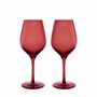 Verres - Vispera Verres à vin colorés Rosal avec gravure serce - 2 pièces 480 ml - PEKALLA CRISTAL GLASS