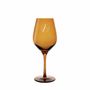 Verres - Vispera Verres à vin colorés Amber avec gravure - 1 pièce 480 ml - PEKALLA CRISTAL GLASS