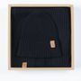 Scarves - JUAN & JULIO black cotton scarf and hat duo - MONSIEUR CHARLI