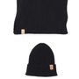 Scarves - JUAN & JULIO black cotton scarf and hat duo - MONSIEUR CHARLI