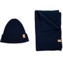 Scarves - JUAN & JULIO navy cotton scarf and hat duo - MONSIEUR CHARLI