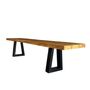 Benches - Bench With Iron Legs - Natural - 220 - BAZAR BIZAR LIVING