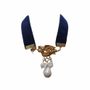 Bijoux - Choker Angel Barocco - velours bleu - FASCINATO