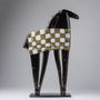 Art glass - Golden Black Horse - GLASS STUDIO HABRAT