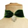 Jewelry - Choker Green Silk Velvet - Locket - FASCINATO