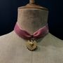 Bijoux - Choker Benvolio - Velours rose - FASCINATO