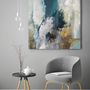 Office design and planning - « Coast » Series of handmade textured abstract paintings - MATISS ART STUDIO