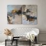 Office design and planning - « Flight » Series of handmade textured abstract paintings - MATISS ART STUDIO