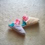 Chaussettes - JAPAN MADE Reversible room shoes / Melange Shaggy × Quilting Boa - MERIPPA