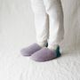 Chaussettes - JAPAN MADE Reversible room shoes / Melange Shaggy × Quilting Boa - MERIPPA
