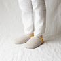 Chaussettes - JAPAN MADE Reversible room shoes / Hopping Nep Tweed × Sheep Boa - MERIPPA