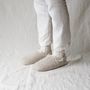 Chaussettes - JAPAN MADE Reversible room shoes / Hopping Nep Tweed × Sheep Boa - MERIPPA