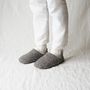 Chaussettes - JAPAN MADE Reversible room shoes / Hopping Nep Tweed × Sheep Boa - MERIPPA