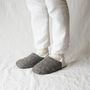 Chaussettes - JAPAN MADE Reversible room shoes / Hopping Nep Tweed × Sheep Boa - MERIPPA