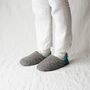 Chaussettes - JAPAN MADE Reversible room shoes / Hopping Nep Tweed × Sheep Boa - MERIPPA