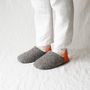 Chaussettes - JAPAN MADE Reversible room shoes / Hopping Nep Tweed × Sheep Boa - MERIPPA