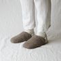 Chaussettes - JAPAN MADE Reversible room shoes / Herringbone Check Tweed × Micro Boa - MERIPPA