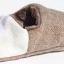 Chaussettes - JAPAN MADE Reversible room shoes / Herringbone Check Tweed × Micro Boa - MERIPPA