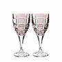 Crystal ware - Vaso II Modern Crystal Wine Glasses Slate with Initials - 2 pieces 300 ml - PEKALLA CRISTAL GLASS