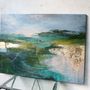 Office design and planning - « North » Series of handmade textured abstract paintings - MATISS ART STUDIO