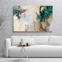 Office design and planning - « Green Avalanche» Series of handmade textured abstract paintings - MATISS ART STUDIO