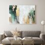 Office design and planning - « Green Avalanche» Series of handmade textured abstract paintings - MATISS ART STUDIO