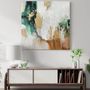 Office design and planning - « Green Avalanche» Series of handmade textured abstract paintings - MATISS ART STUDIO