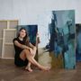 Aménagements pour bureau - « Influence » Série de peintures abstraites texturées faites à la main - MATISS ART STUDIO