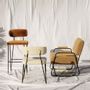 Tabourets pour collectivités - Tabouret de Bar Apollo Structure en Fer Laqué Noir avec Détails en Laiton Brossé - DUISTT