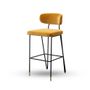 Stools - Apollo Bar Stool in Lacquered Iron and Brass Details - DUISTT