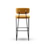 Stools - Apollo Bar Stool in Lacquered Iron and Brass Details - DUISTT