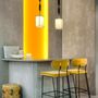 Stools - Apollo Bar Stool in Lacquered Iron and Brass Details - DUISTT