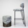 Stools - Apollo Bar Stool in Lacquered Iron and Brass Details - DUISTT