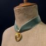 Jewelry - Necklace Rosaline - Choker in green velvet - FASCINATO