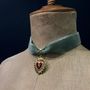Jewelry - Necklace Tybalt - Choker in green velvet - FASCINATO