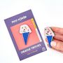 Cadeaux - Pin’s brodé "Ice Cream – Un talisman fondant, brodé de joie - PETIT POIRIER