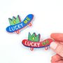 Gifts - "Lucky Me" embroidered pin – A cool talisman for free spirits - PETIT POIRIER