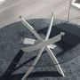 Dining Tables - Round tempered glass and white steel dining table - ANGEL CERDÁ