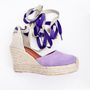 Shoes - Handmade Lilac Suede Wedge Espadrilles – Customisable - ATELIER COSTÀ