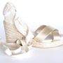 Chaussures - Espadrilles à bride croisée en cuir métallisé faites main – Personnali - ATELIER COSTÀ