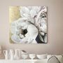 Office design and planning - « Peonies » Series of handmade textured abstract paintings - MATISS ART STUDIO