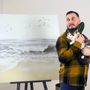Aménagements pour bureau - « Sea vibes » Série de peintures abstraites texturées faites à la main - MATISS ART STUDIO