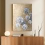 Office design and planning - Flower Balls” - Series of handmade textured abstract paintings - MATISS ART STUDIO