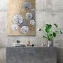 Office design and planning - Flower Balls” - Series of handmade textured abstract paintings - MATISS ART STUDIO