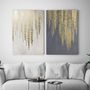Office design and planning - « Wisteria » Series of handmade textured abstract paintings - MATISS ART STUDIO