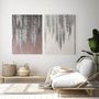 Office design and planning - « Wisteria » Series of handmade textured abstract paintings - MATISS ART STUDIO