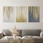 Office design and planning - « Wisteria » Series of handmade textured abstract paintings - MATISS ART STUDIO